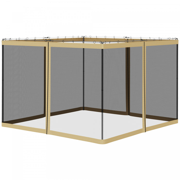 Outsunny Moustiquaire De Remplacement Pour Gazebo 10' X 10' Rideaux Zippe Pour Fete Activites Exterieur