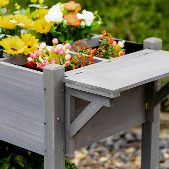Outsunny Jardiniere Surelevee De 49'' X 21'' X 34'' Jardiniere Surelevee En Bois Pour L'exterieur Jardiniere Surelevee En Bois Avec Bardage, Brun