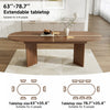 FlexDine 63-79 Inch Oval Extendable Dining Table with Hidden Leaf and Dual Pedestal Base, Walnut | FlexDine Table a Manger Ovale Extensible 63-79 po avec Rallonge Cachee et Base a Double Piedestal, Noyer