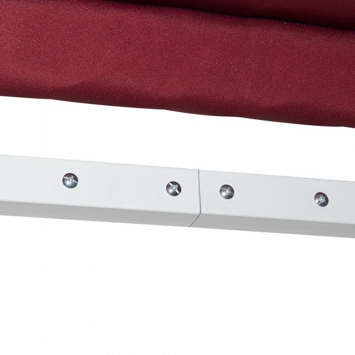 Outsunny Auvent Retractable Auvent De Terrasse Au Soleil Abri Rouge
