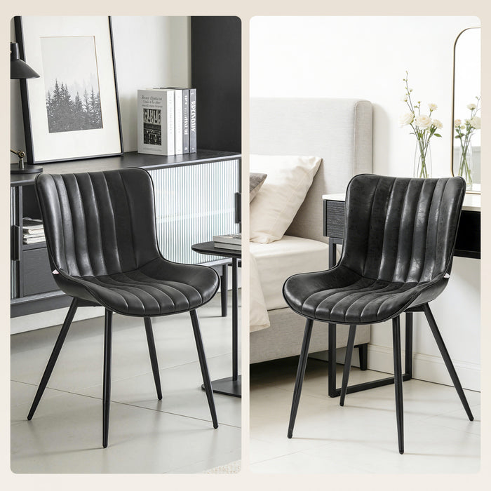 HOMCOM Lot de 2 Chaises de Cuisine Capitonnees avec Dossier