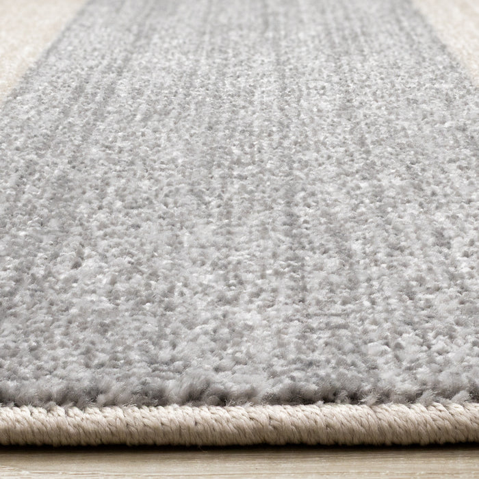 Tapis Covington beige et gris a rayures, 5'3\" x 7'7\"