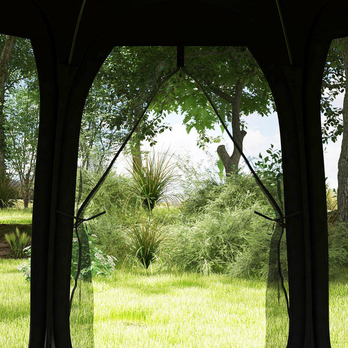 Outsunny Tente Moustiquaire , Tonnelle Escamotable Avec 2 Portes, Noir