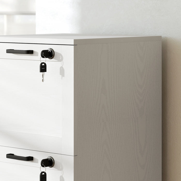 HOMCOM Classeur de bureau a 3 tiroirs, classeur vertical, blanc