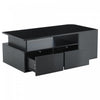 Daniel Coffee Table with LED Lights and Storage Drawers,Black | Daniel table basse avec eclairage LED et tiroirs de rangement, noir