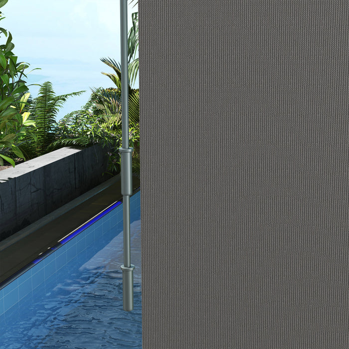 Outsunny Store Enrouleur Exterieur, Store De Porte Patio 6'x6', Gris Clair