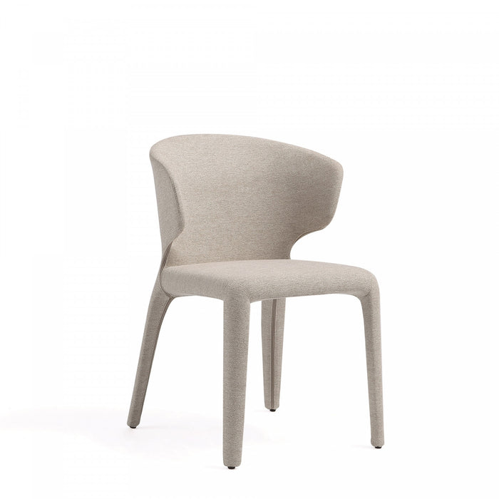 Chaise de salle a manger Conrad style milieu du siecle moderne, rembourree, coloris ble – Lot de 4