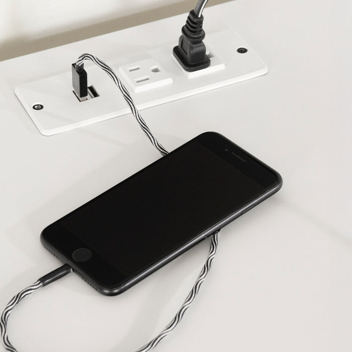 Axess Bureau de travail avec support à clavier avec Port USB Blanc solide, de Meubles South Shore