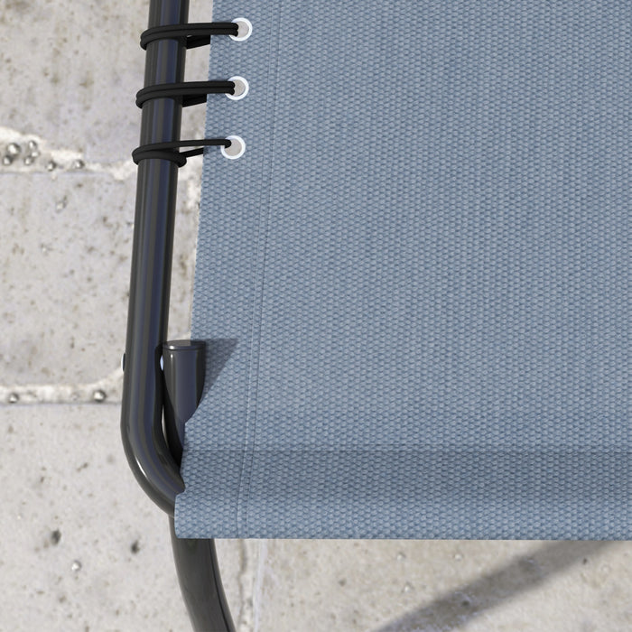Outsunny 2 Chaises Longues Pliantes, Chaises Longues Avec Appui-tete, Gris