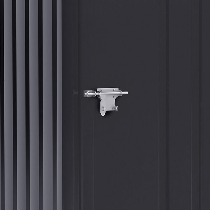 Outsunny 3.3' X 3.4' Abri De Jardin Remise Pour Outils Cabanon Porte Verrouillable Avec Loquet Toit Incline Tole D'acier Gris