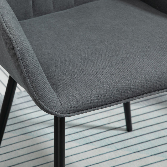 HOMCOM Ensemble de 2 chaises de salle a manger rembourrees, pieds en metal