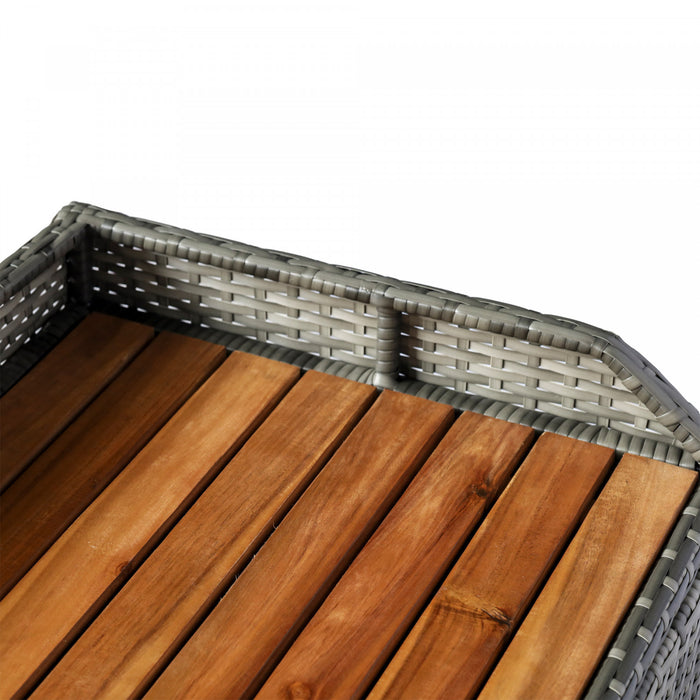 Outsunny Boite de banc de rangement couvercle superieur gris