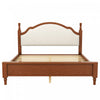 Miles Queen Size Wood Platform Bed with Curved Upholstered Headboard, Brown | Lit plateforme Miles en bois format Queen avec tete de lit rembourree incurvee, brun