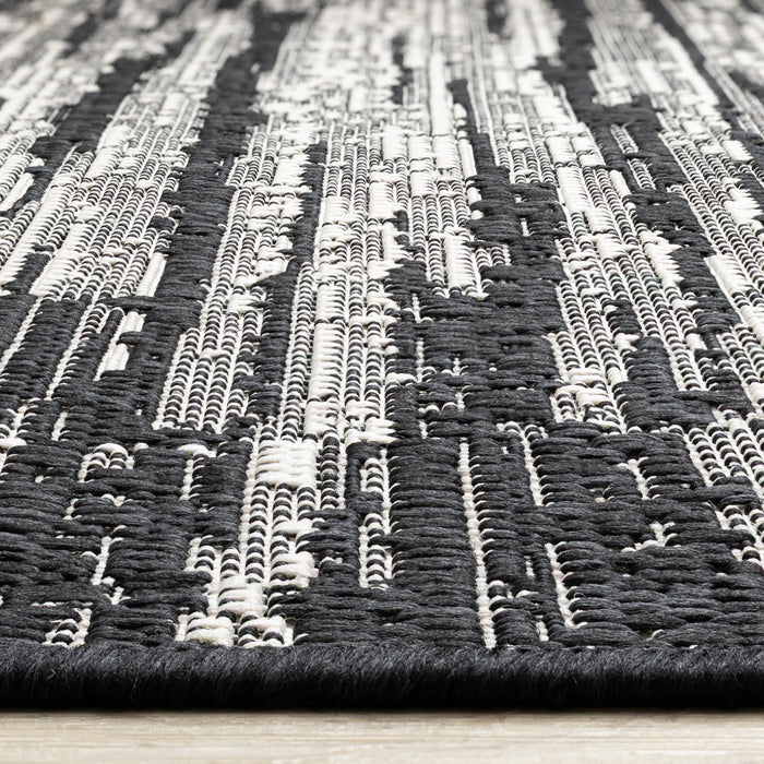 Tapis d'exterieur Jackson noir et gris vieilli, 6'7\" x 9'6\"