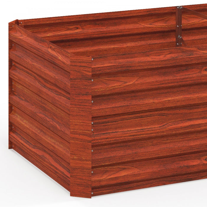 Outsunny Jardiniere surelevee en metal avec tiges renforcees, marron