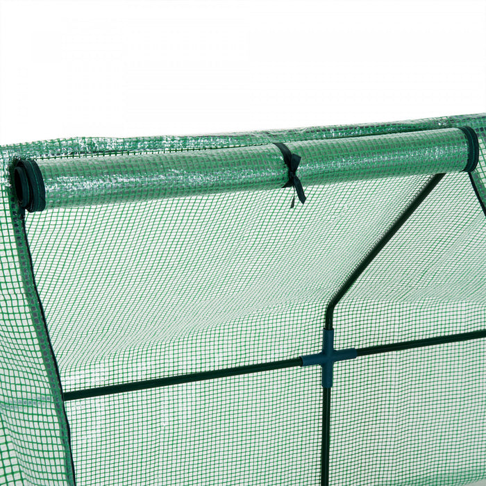 Outsunny Mini Serre De Jardin 270l X 90l X 90h Cm Acier Pe Haute Densite 140 G/mĠ Anti-uv 3 Fenetres Avec Zip Enroulables Vert