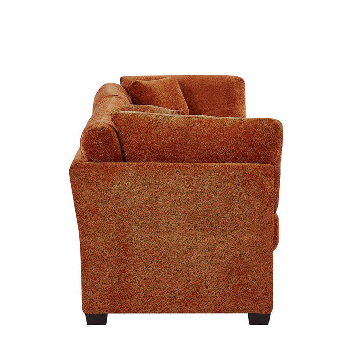 Flare Canape Moderne 83.5 po a Accoudoirs Evases et Coussin Haute Densite, Caramel