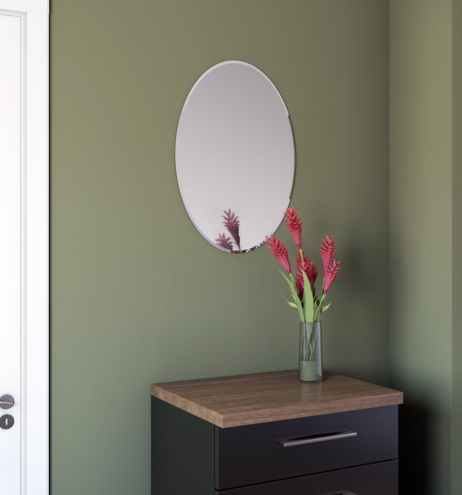Mortise Miroir Ovale Sans Cadre de 20 Pouces Chrome