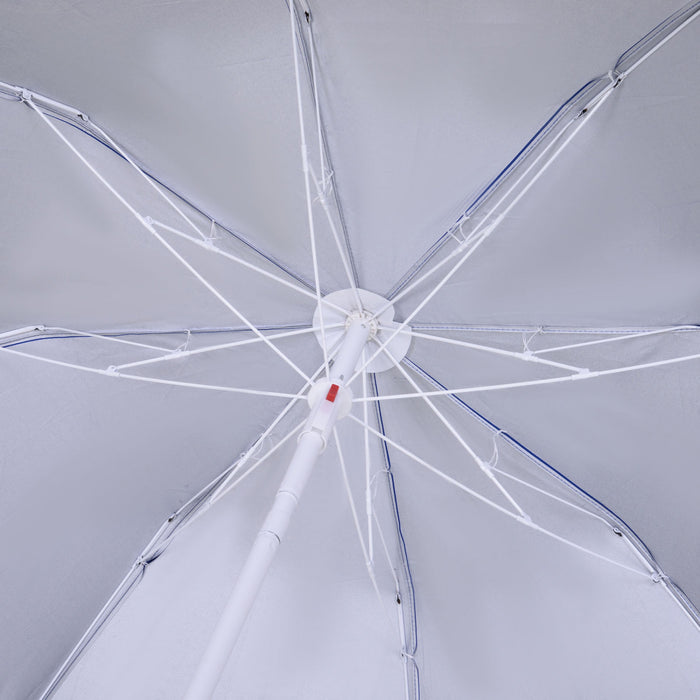Outsunny Parasol De Plage De 6.7pi, Inclinable Et Sac De Transport, Bleu
