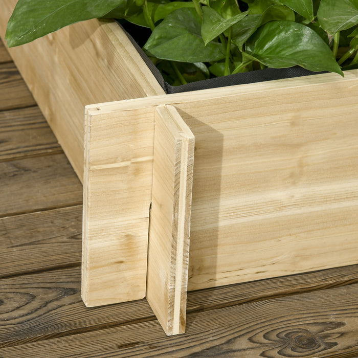 Outsunny Lit De Jardin Sureleve De 3 Niveaux Avec Treillis Pour Les Plantes Grimpantes, Boite Elevee De Planteur En Bois Pour Le Jardin, Exterieur Pour Cultiver Des Legumes, Fleurs, Herbes, Naturel