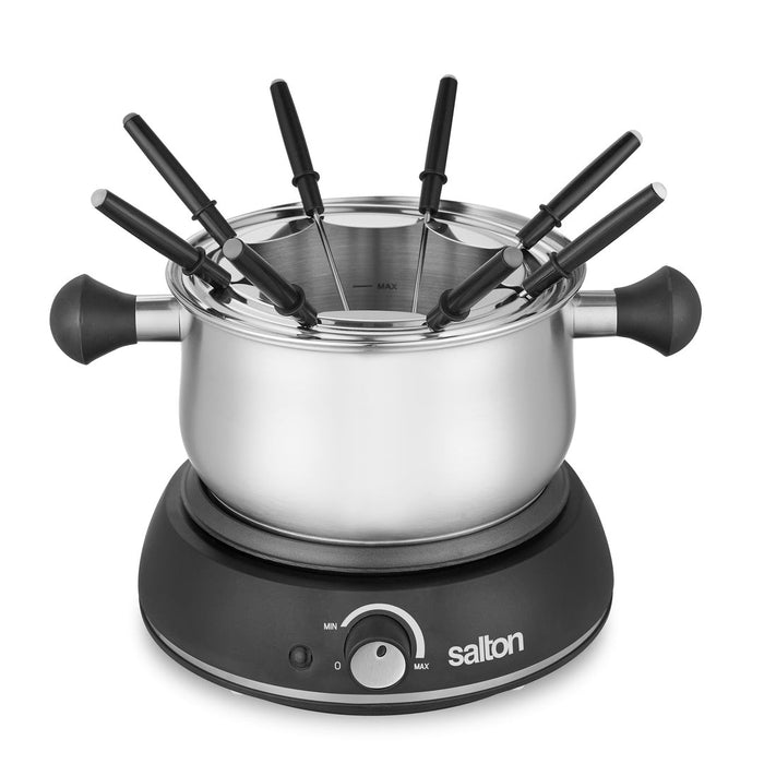 Salton service a fondue electrique 2,8 L - acier inoxydable