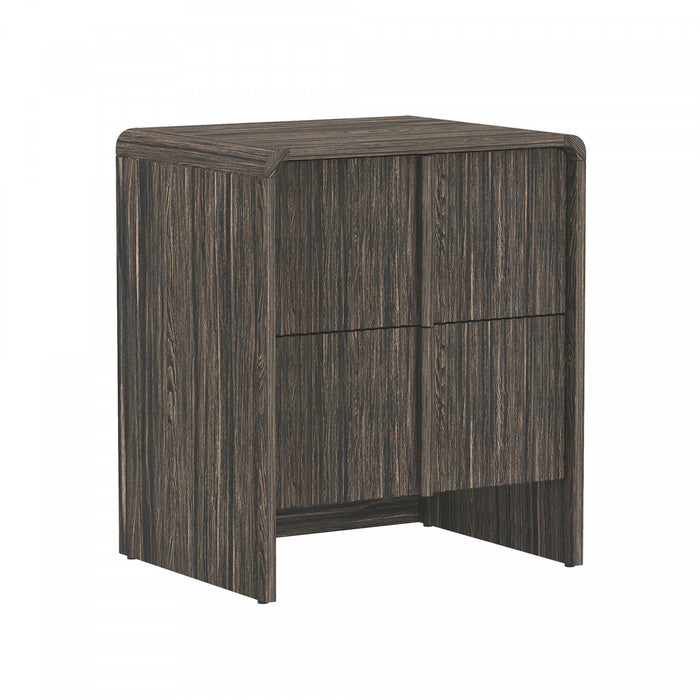 Table de nuit contemporaine Novara 56 cm en noyer Jacobean (2 tiroirs)