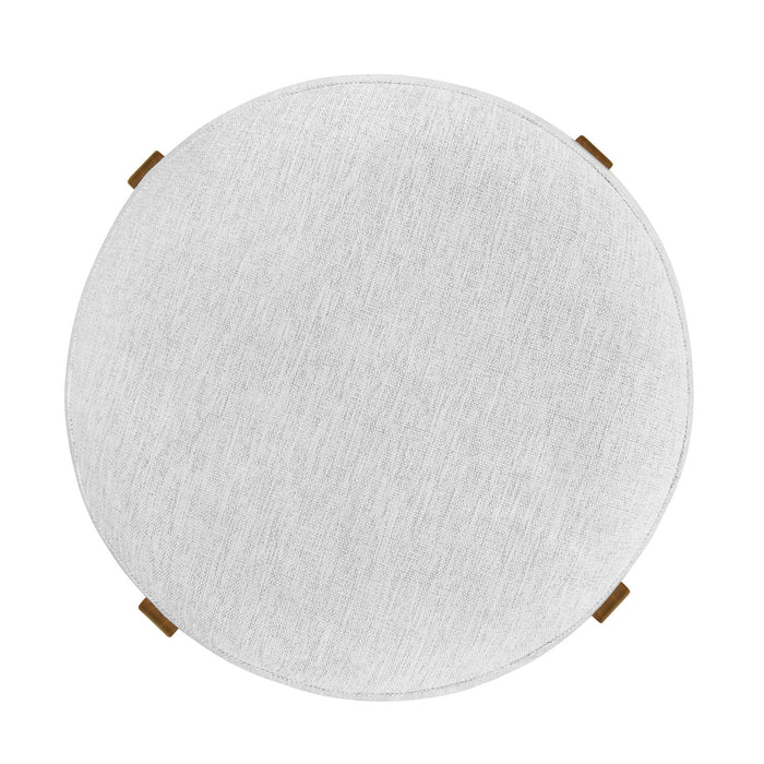 Vera – Lot de 2 tabourets de bar en bois d’hevea pour interieur avec coussin rond ivoire, finition noyer fonce