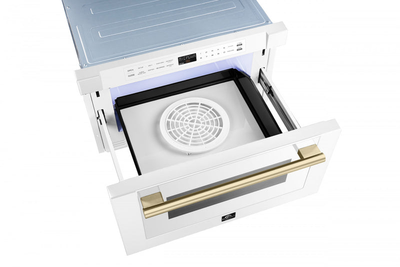 Tiroir-four a micro-ondes Espresso Capoliveri 24 po en blanc, 1,2 pi³ - FMWDR3000-24WHT