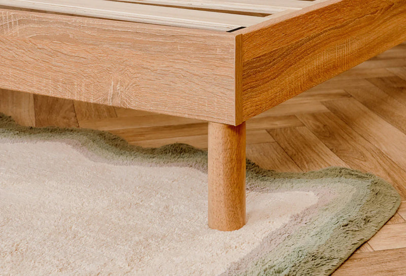 Cadre de lit plateforme simple Smart Base Essential en métal - naturel