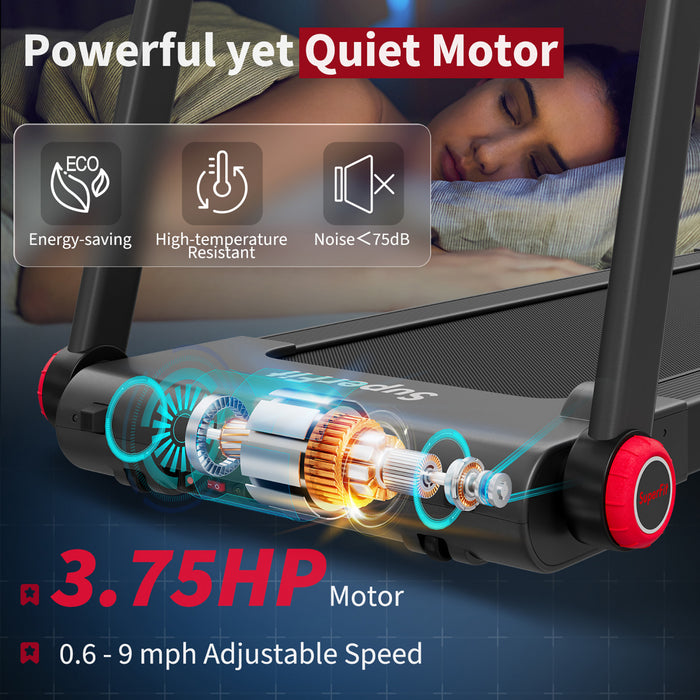 Tapis De Course Electrique Pliant Superfit 3,54 Cv Avec Application Bluetooth