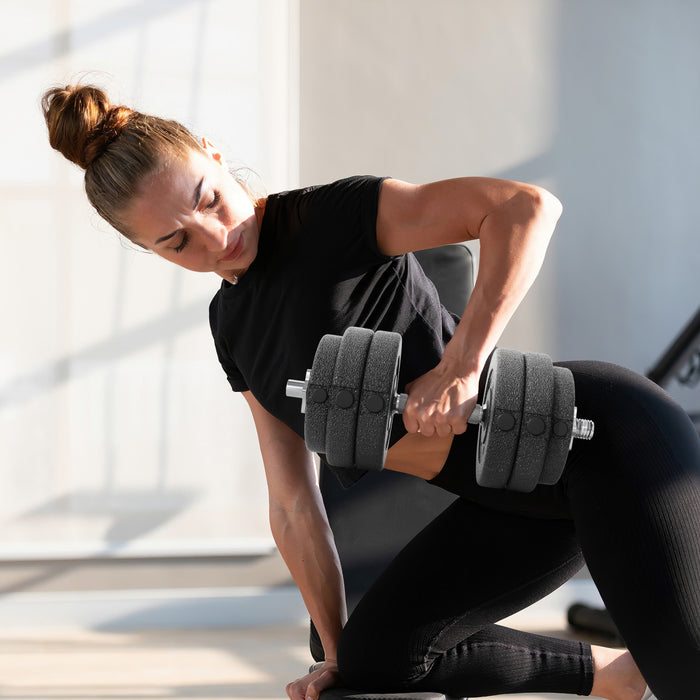 Soozier - Set d'halteres reglables 2 x 15 kg pour musculation, noir
