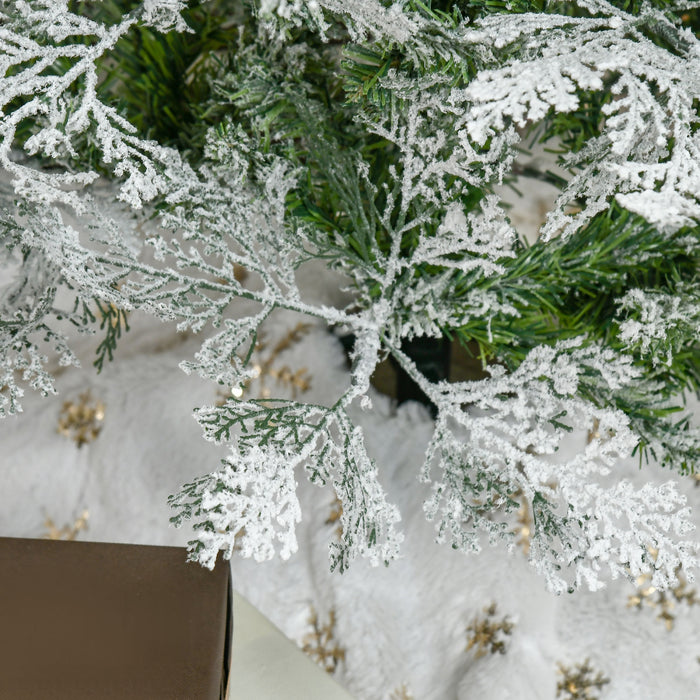 Homcom Cypres D'arbre De Noel Artificiel Floque De Neige De 6 Pieds