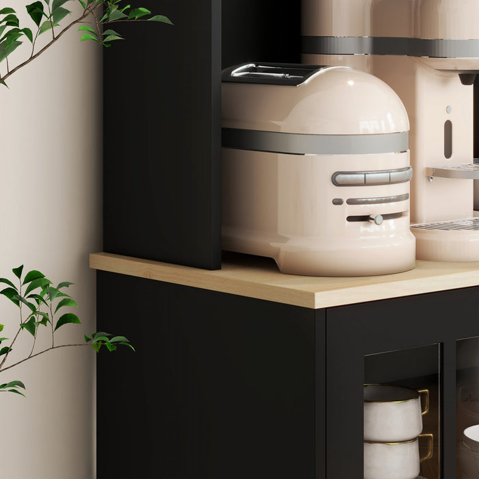 HOMCOM Garde-Manger 3 Armoires 2 Etageres Ouvertes Plan de Travail
