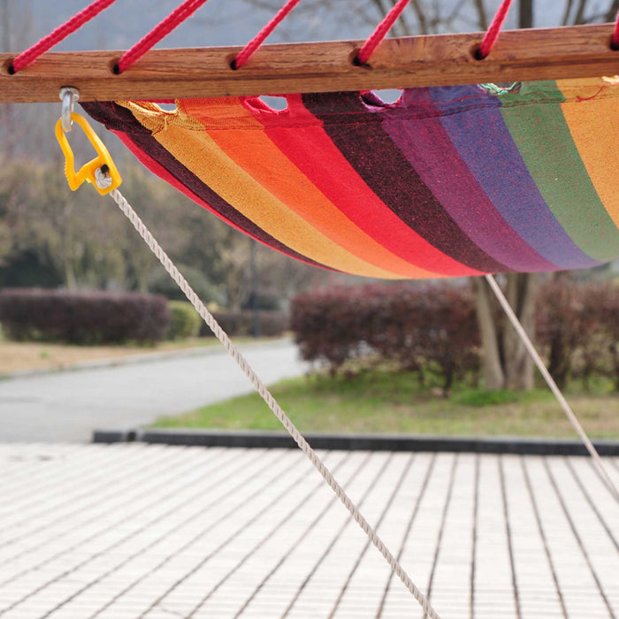 Hamac A Balancoire Outsunny Avec Lit De Jardin En Bois Dur