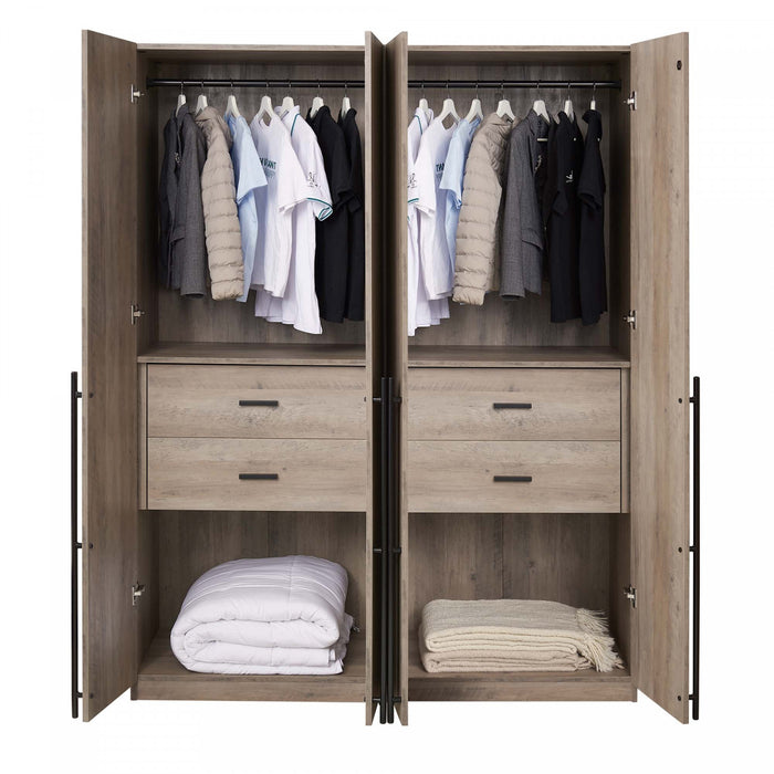 Armoire Lee Modern 32\" en gris rustique - Ensemble de 2