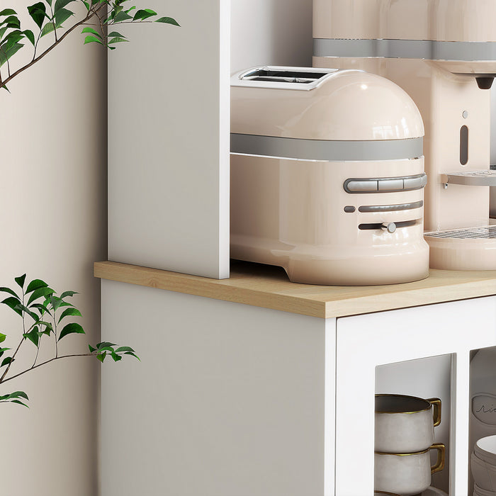 HOMCOM Garde-Manger 3 Armoires 2 Etageres Ouvertes Plan de Travail