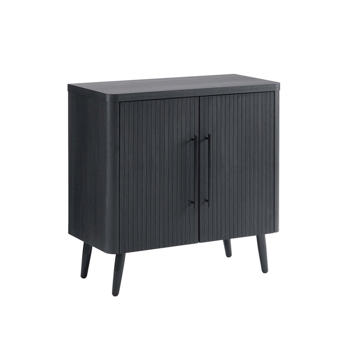 Jodie – Cabinet d’appoint cannele style milieu du siecle de 31\" en gris charbon