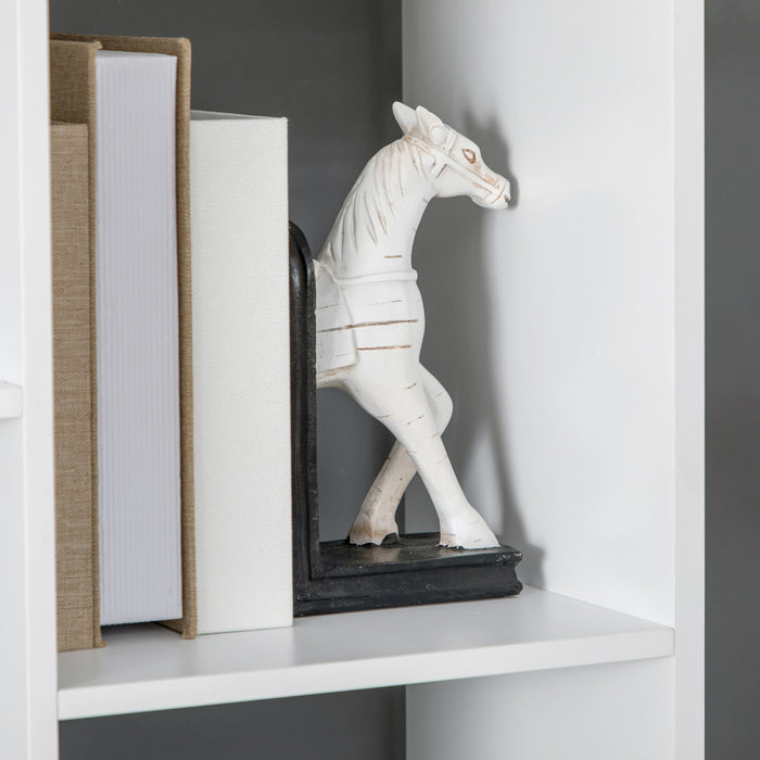 HOMCOM Bibliotheque Haute Tiroir Bureau Maison Blanc