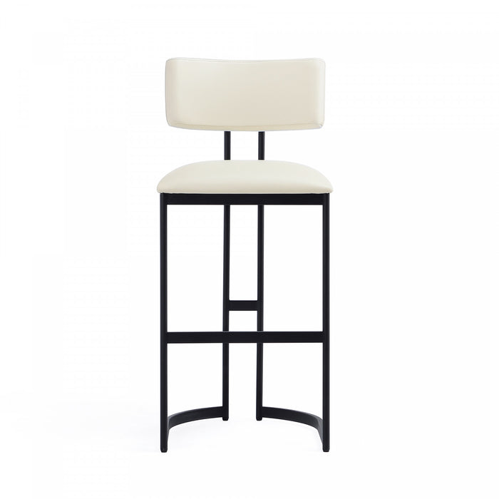 Tabouret de bar moderne contemporain en metal Juno, ivoire