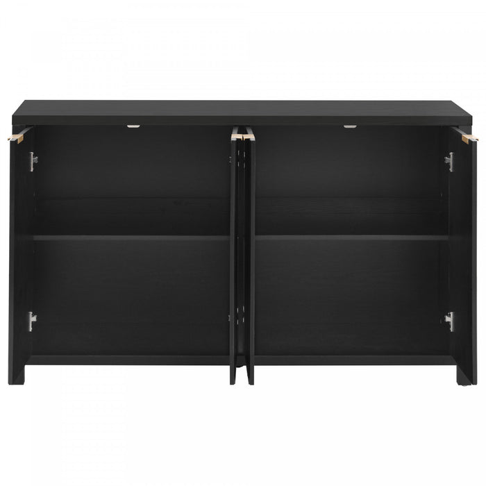 Ted Buffet Cannele 55\" Avec Rangement Et Etageres Reglables - Noir