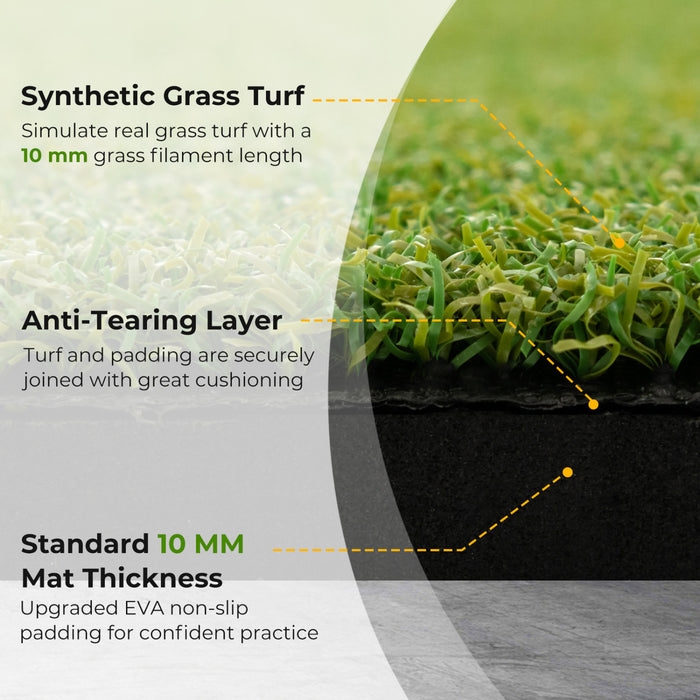 Costway 5 X 4 Ft Golf Frappant Mat Artificiel Interieur Exterieur Turf Golf Entrainement Mat 20 Mm