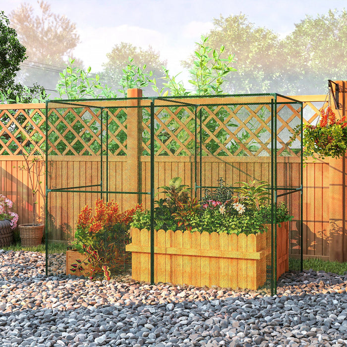 Outsunny Cage de culture 240 x 120 cm, tente de protection pour plantes avec portes zippees