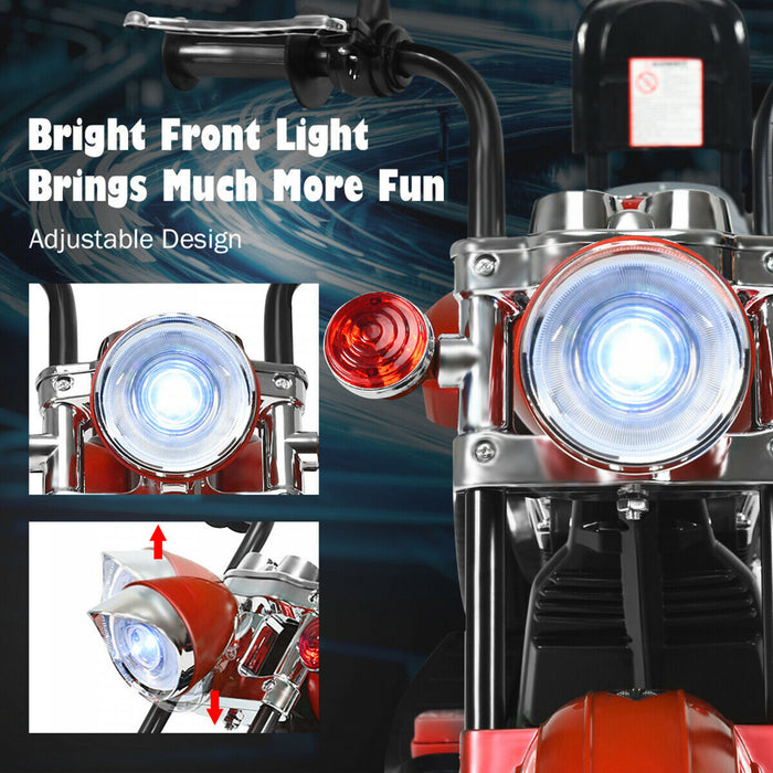 6v Enfants Rouler Sur Moto Helicoptere 3 Roues Trike Avec Phare Rouge