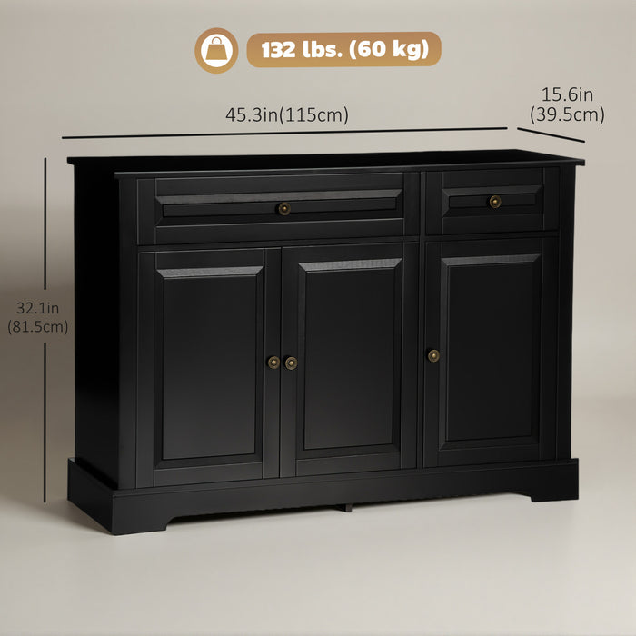HOMCOM Buffet Meuble de Cuisine Moderne 2 Tiroirs etageres Reglables