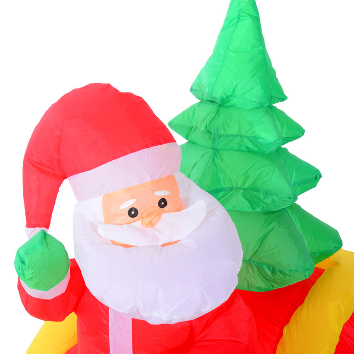Homcom Traineau Du Pere Noel Gonflable Avec 2 Rennes