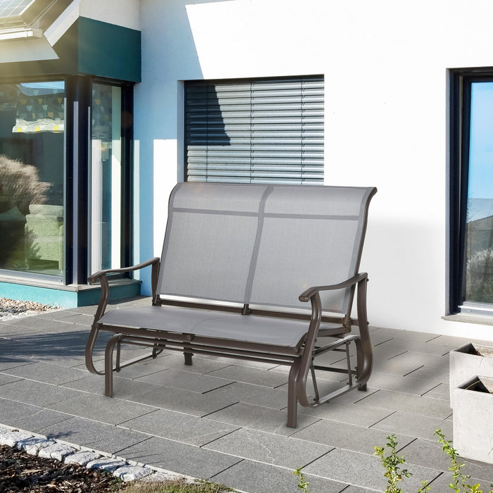 Chaise Bercante Exterieure Outsunny Pour 2 Personnes, Pour L'exterieur, Le Jardin, Gris Clair