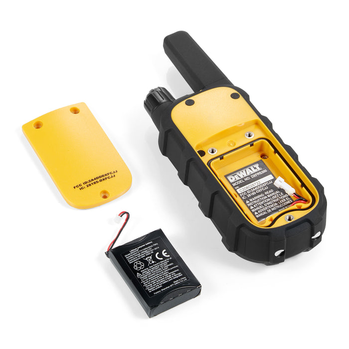 6 Talkies de chantier Dewalt DXFRS300 Plus écouteurs - 1 Watt, robuste, longue portée, radios bidirectionnelles intérieures-extérieures + 22 canaux