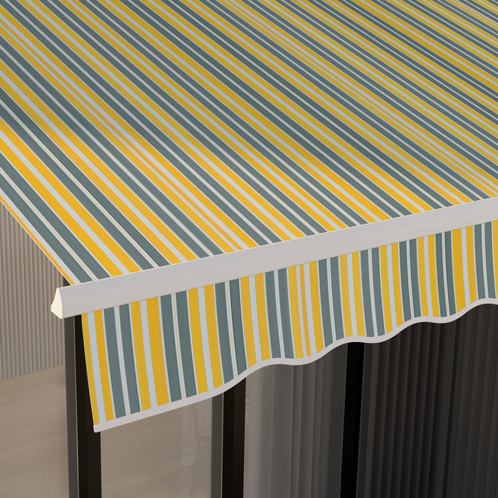 Outsunny Auvent Retractable 10' X 8' Avec Lumieres Led, Uv40+, Jaune/gris