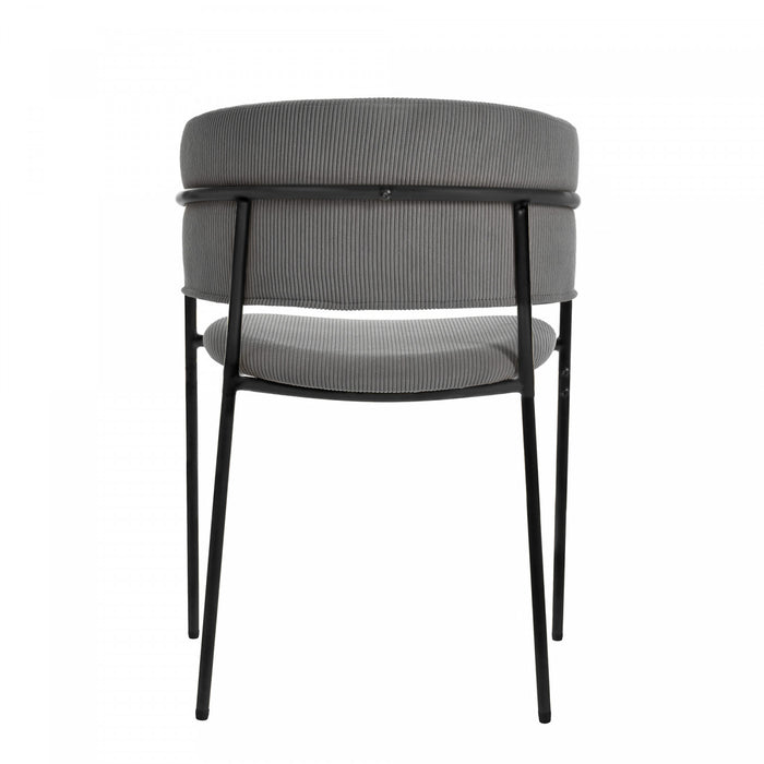 Ethan Ensemble de 2 chaises d’appoint modernes avec assise en velours cotele, pieds inclines et pieds reglables, gris
