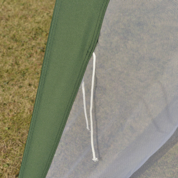 Outsunny 10' X 10' Tente Gazebo Patio Auvent Abri Soleil Fete Activite En Plein Air Jardin Maille Ecran Murs Vert